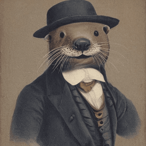 a gentleman otter in a 19th century portrait